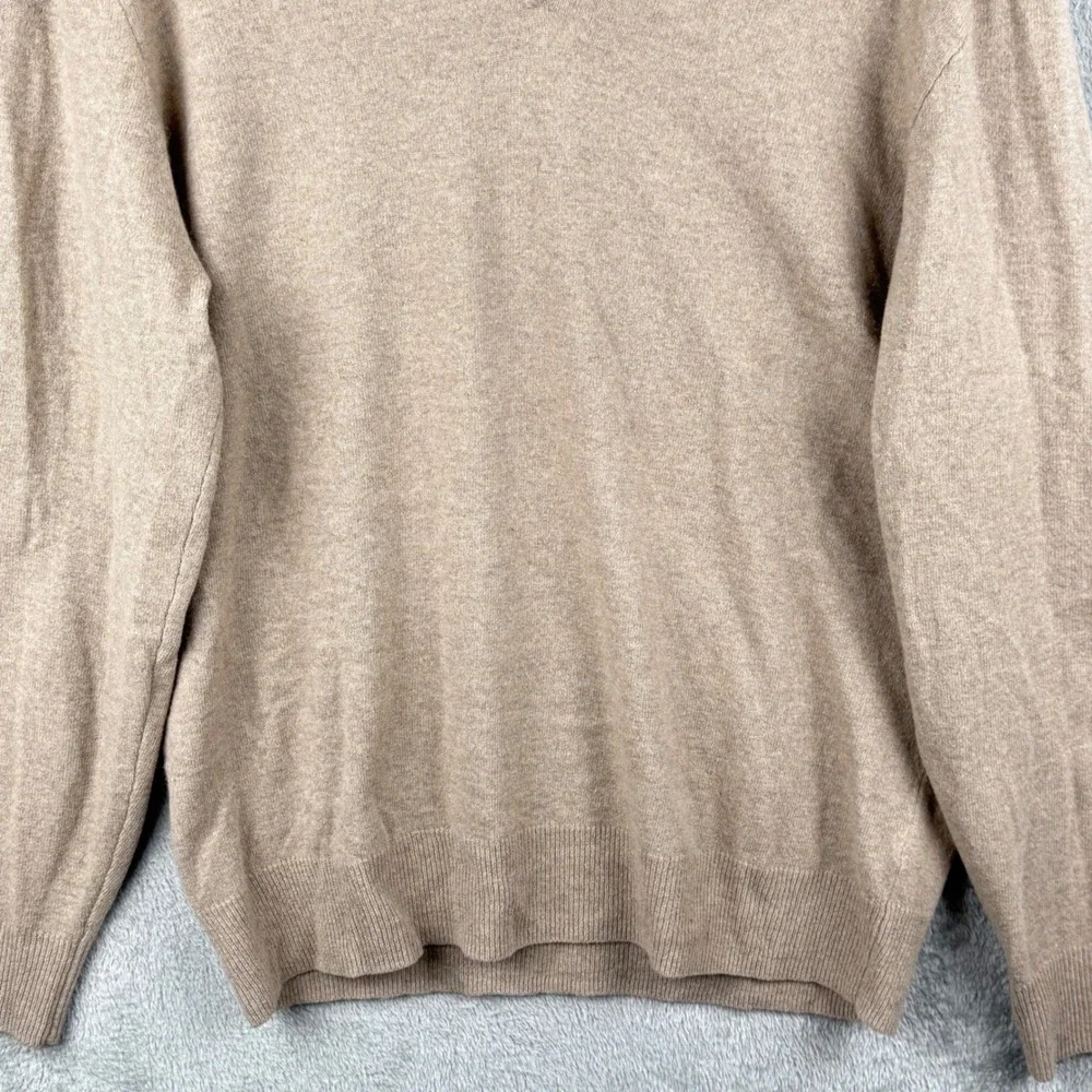 J.Crew Rabbit Hair Sweater Mens M Taupe Luxury V-Neck‎ Preppy Closet Staple